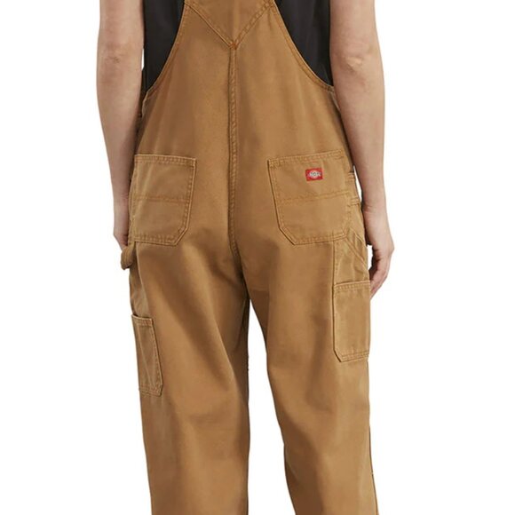 NWOT - Dickies Women's Relaxed Fit Bib Overalls - Rinsed Brown Duck - Picture 2 of 7